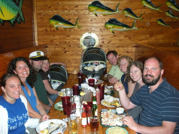 The babies' first dinner out!